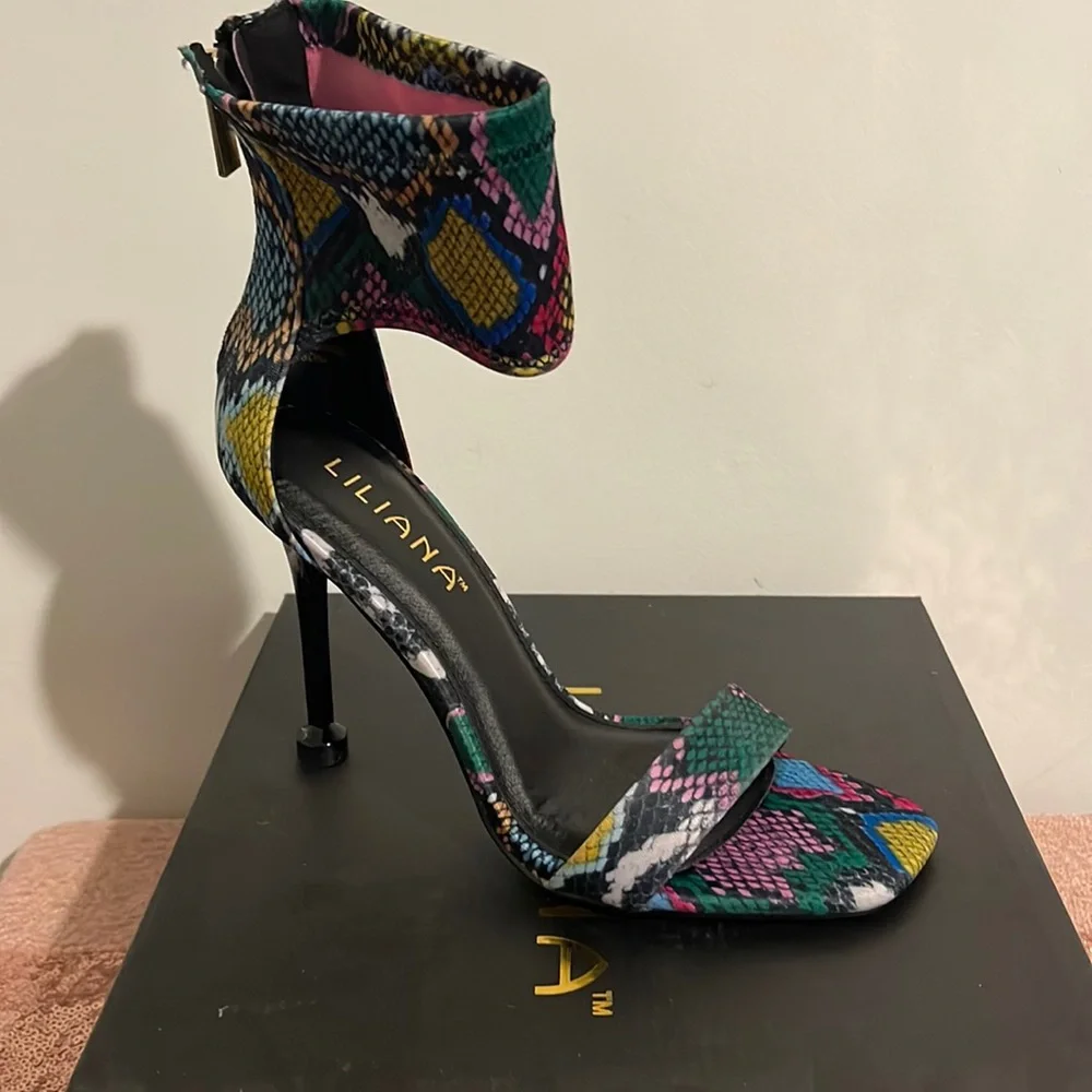 Sexy colorful Snake Skin heels! Just waiting on you!!! ❤️ - Picture 1 of 5